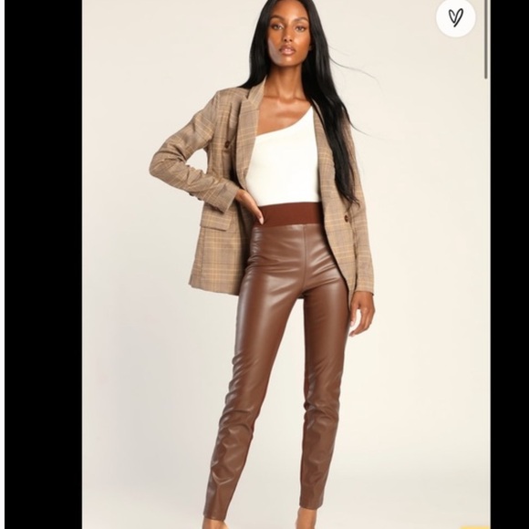 Lulus Pants - Lulus Party In The Front Faux Leather Front High Rise Legging Pants NEW